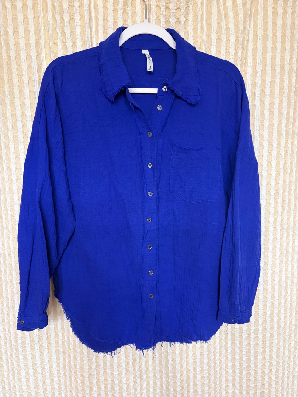 Zenana Royal Blue Button-Up Shirt